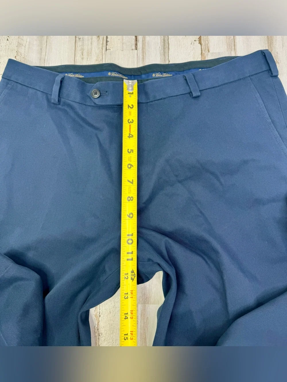 Brooks Brothers Advantage Chino Milano Pleated Khaki Pants Mens 36x34 Navy Blue
